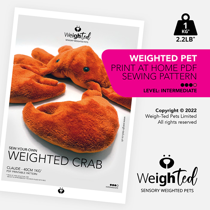 Weighted Crab Plush Sewing Pattern