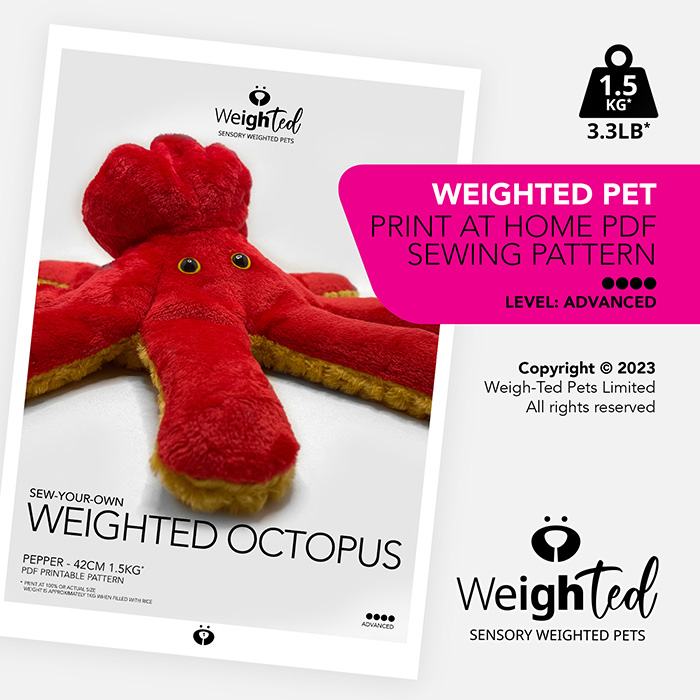Weighted Octopus Soft Toy Sewing Pattern